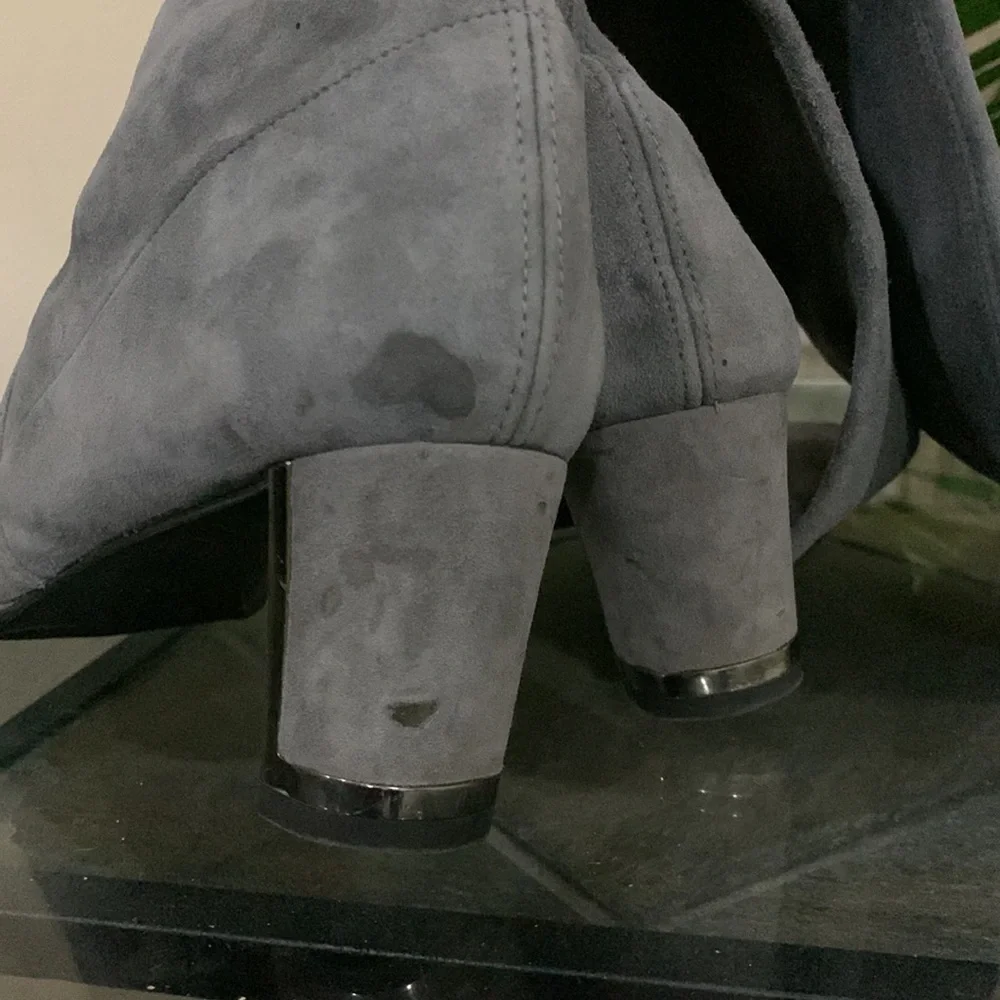 STUART WEITZMAN Suede Metal trim Heel Boots - Picture 8 of 14